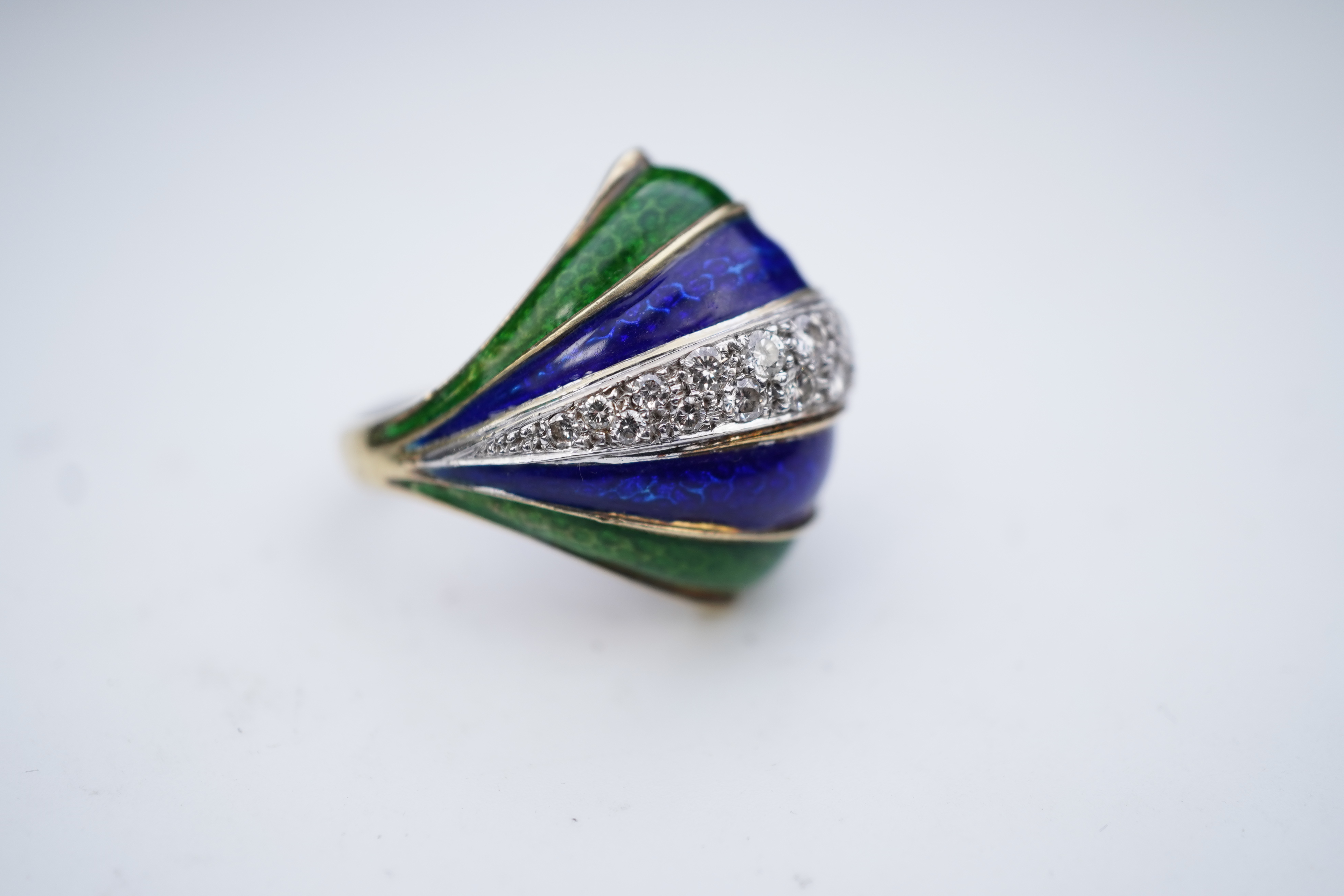Martine, an enamel and diamond ring